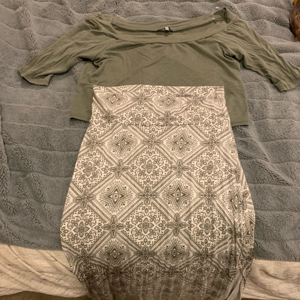 Off shoulder shirt & skirt for those nights